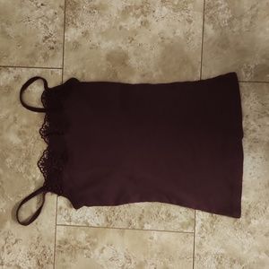 Tank top with lace border